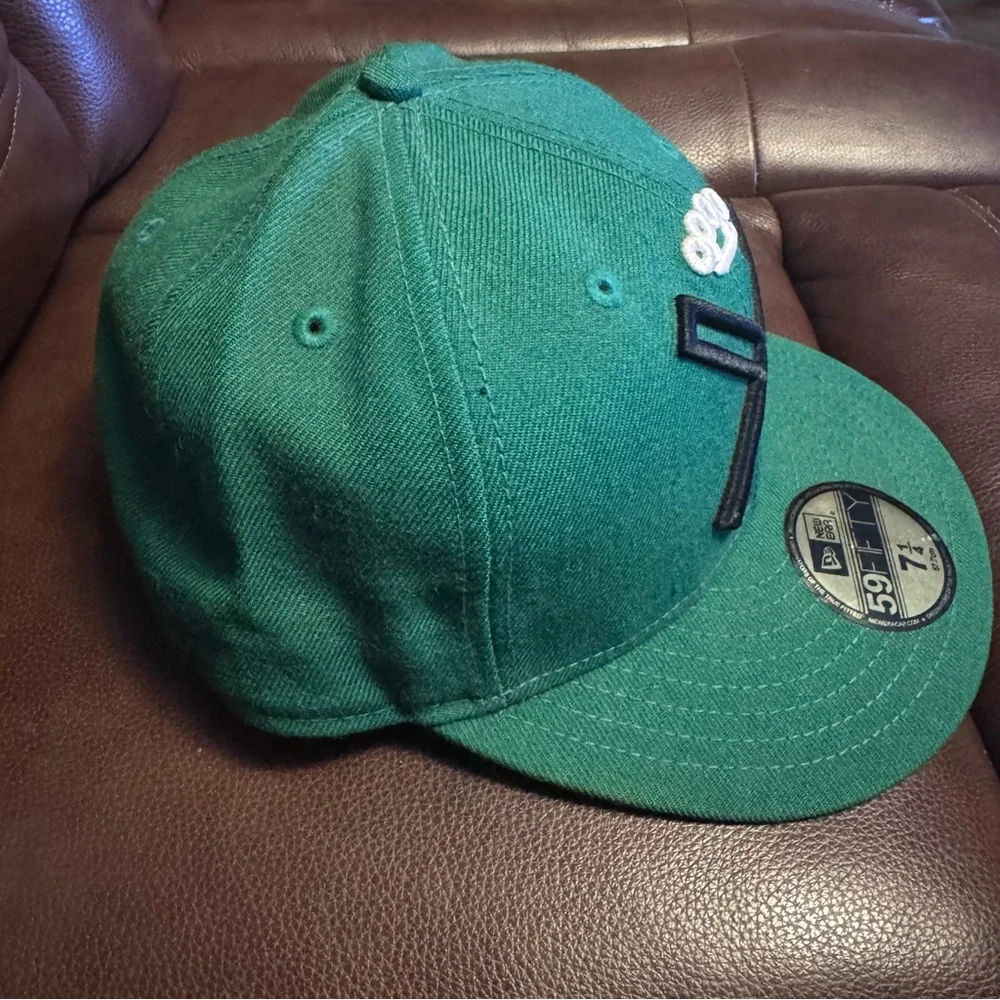 Sold-New Era 59Fifty 10.Deep Green Fitted Wool Hat Sz 7 1/4 RARE  Nipsey Hustle - Picture 3 of 12